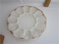 Vintage Milk Glass Deviled Egg Platter