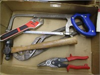 Assorted Tools,Pea Hammer,Snips,Hand Saw