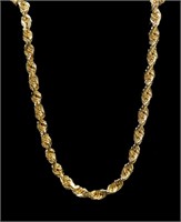 14K Yellow gold 22" rope chain, 8.0 grams