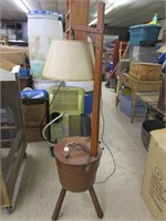 Mid Century Sewing Bucket Floor Lamp