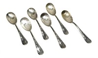 Set of 6 coin silver plated spoons, set