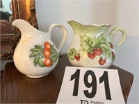 (2) Hand Painted Pitchers (R1)