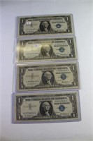 Four 1957 Silver Certificate $1 Bills