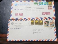 2 Envelopes w/ stamps from Japan to CA 1986.1S 9