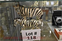 (2) Zebra Figurines: