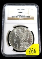 1881-S Morgan dollar - NGC slab certified MS-63