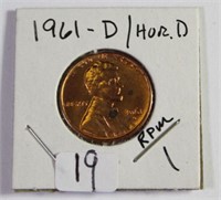 1961 D/D Cent Lincoln Penny