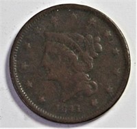 1841 Large Cent, US Liberty Head Coin
