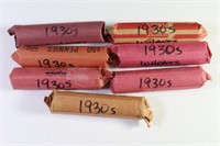 Seven Rolls of 1930’s Cents