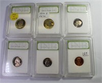 Six INB Cameo PR70 Coins