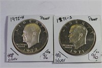 Two Silver Proof Ike Dollar