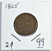 1865 Two-Cent US Coin
