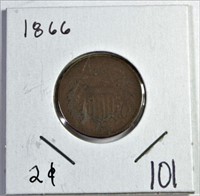 1866 Two-Cent US Coin