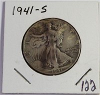 1941-S Silver Walking Liberty Half Dollar Coin