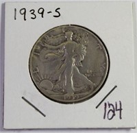 1939-S Silver Walking Liberty Half Dollar Coin