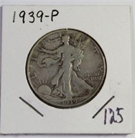 1939-P Silver Walking Liberty Half Dollar Coin