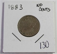 1883 No Cents Barber V Nickel