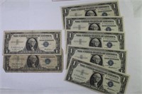 7 One Dollar Silver Certificates