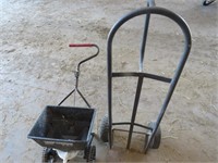 Hand Cart (Bad Wheel) & Seed Spreader