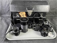 Camera w/ Lenses: Vivitar, Asahi, Takumar