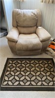 Microfiber Recliner and Area Rug