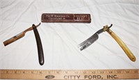 LOT - OLD STRAIGHT RAZORS - 1 MISSING HANDLE