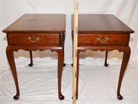 PAIR STATTON TRUTYPE QUEEN ANNE CHERRY END TABLES