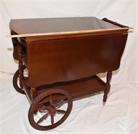 VINTAGE SOLID CHERRY TEA CART