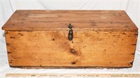 PRIMITIVE PINE CHEST W/ HAND WROUGHT LATCH -