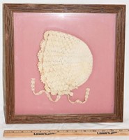 FRAMED VINTAGE BABY BONNET