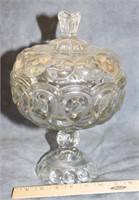 ANTIQUE MOON AND STARS LARGE GLASS COMPOTE