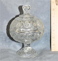ANTIQUE MOON AND STARS GLASS COMPOTE CANDY DISH