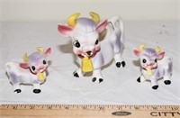 VINTAGE COW CREAMER W/ S & P SHAKERS