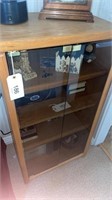 Oak Glass Front Radio Cabinet