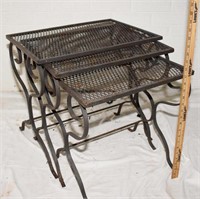 SET 3 WROUGHT IRON NESTING TABLES