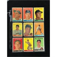 9 1958 Topps Baseball Hof  Cards