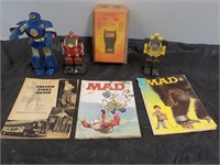 Mad magazines and misc. items including a Actron