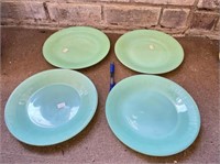 Four jadeite plates