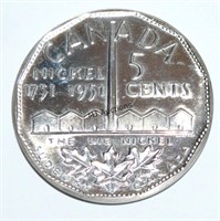 Canada Commemorative Big Nickel 5 Cents 1951