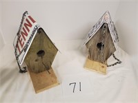 Pair of License Plate Bird Houses