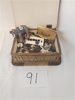 Antique Sewing Box & Buttons