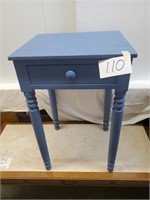 Blue Painted One Drawer Side Stand