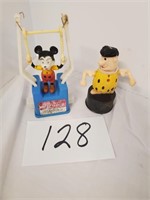 Vintage Fred Flintstone & Mickey Mouse Toys