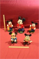 Lot of 5 Disney's Mickey Mouse Figures & Banks