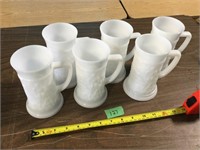 Milk Glass Mugs - Lot of 6