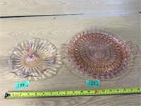 Pink Depression Glass Dishes - Lot of 2