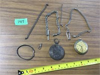 Pocket Watches & Chains Lot