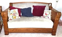 Vintage Craftsman Style Oak Sofa