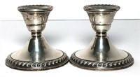 Pair of Rogers Weighted Sterling Candle Holders