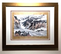 Framed Asian Watercolor Print